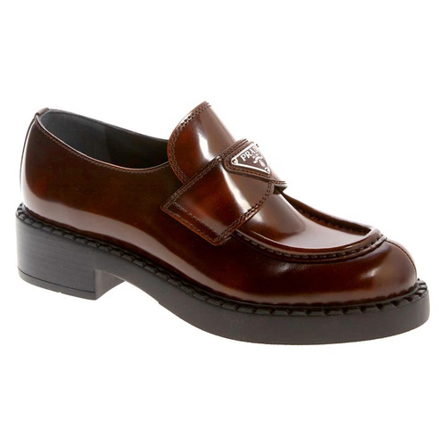 프라다 Prada Triangle Logo Loafer_TABACCO