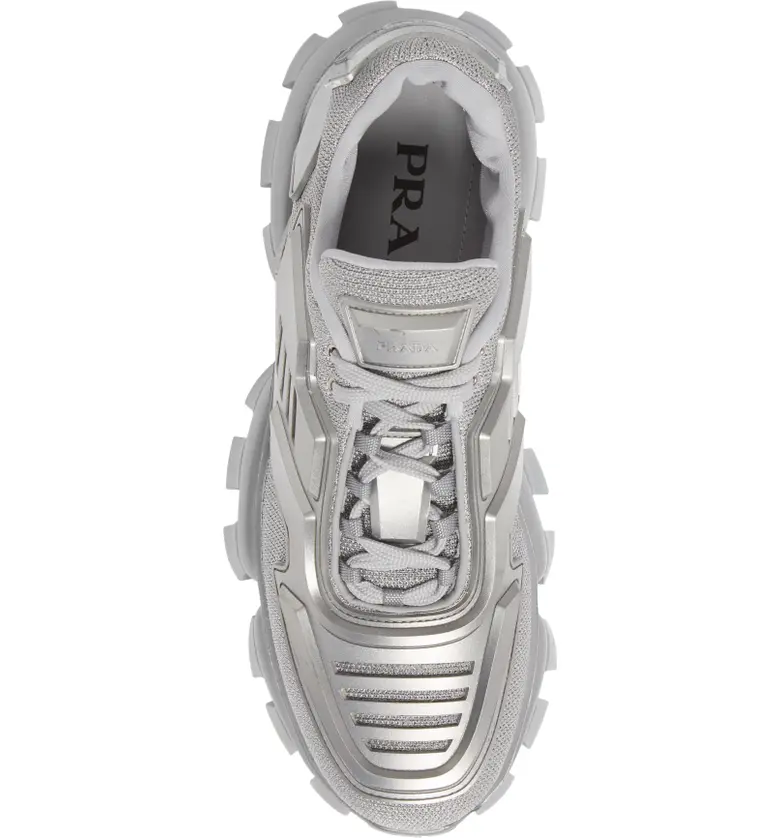 프라다 Prada Cloudbust Thunder Lug Platform Sneaker_ARGENTO
