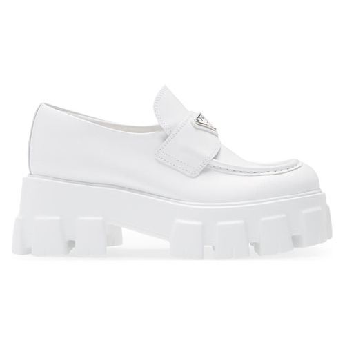 프라다 Prada Monolith Lug Sole Loafer_BIANCO