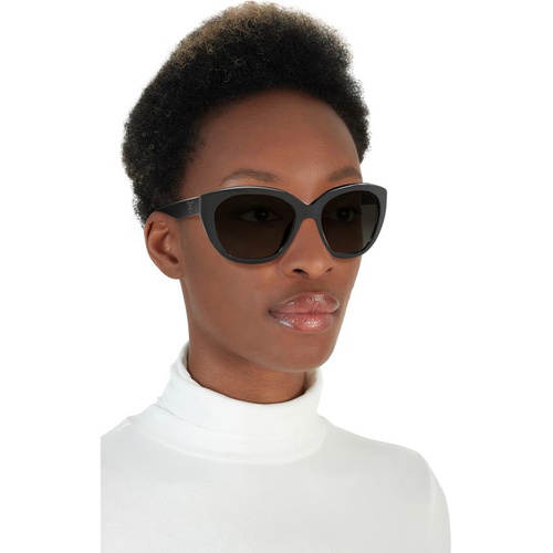 프라다 Prada 56mm Gradient Cat Eye Sunglasses_BLACK/ GREY Gradient