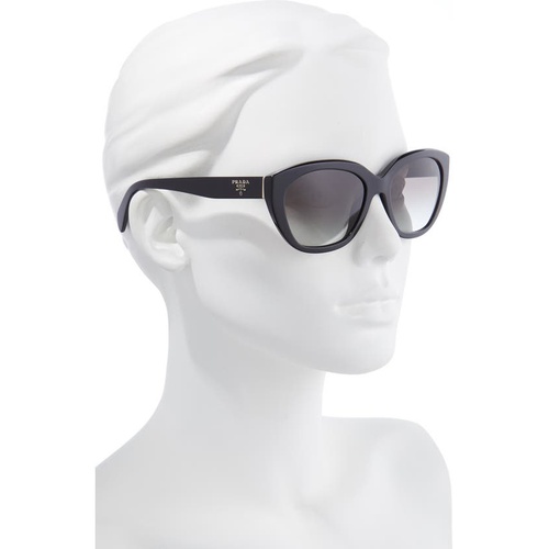 프라다 Prada 56mm Gradient Cat Eye Sunglasses_BLACK/ GREY Gradient