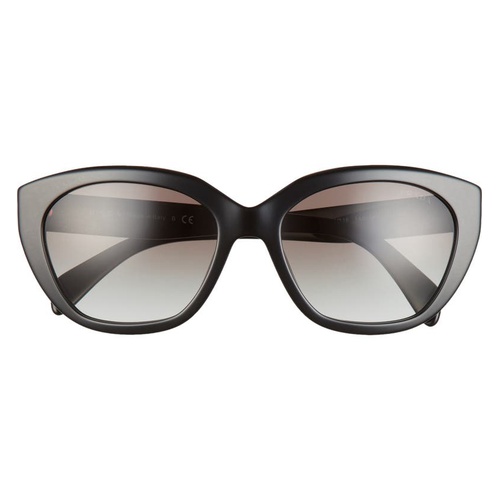프라다 Prada 56mm Gradient Cat Eye Sunglasses_BLACK/ GREY Gradient