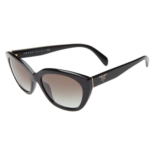프라다 Prada 56mm Gradient Cat Eye Sunglasses_BLACK/ GREY Gradient