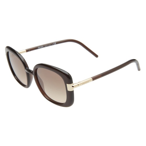 프라다 Prada Pillow 53mm Gradient Round Sunglasses_DARK BROWN CRYSTAL/ BROWN GREY