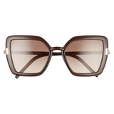 Prada 54mm Gradient Butterfly Sunglasses_CRYSTAL DARK BROWN/ BROWN GREY