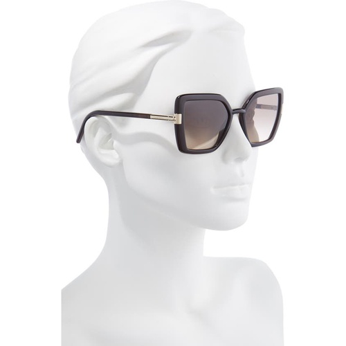프라다 Prada 54mm Gradient Butterfly Sunglasses_CRYSTAL DARK BROWN/ BROWN GREY