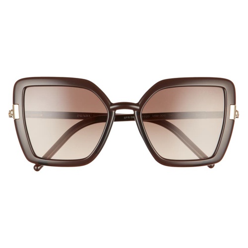 프라다 Prada 54mm Gradient Butterfly Sunglasses_CRYSTAL DARK BROWN/ BROWN GREY