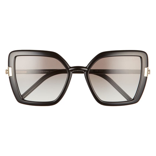 프라다 Prada 54mm Gradient Butterfly Sunglasses_BLACK/ GREY Gradient