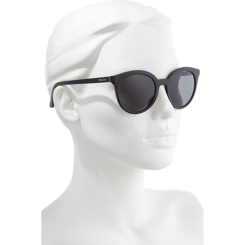 프라다 Prada 53mm Round Cat Eye Sunglasses_BLACK/ GREY GRADIENT