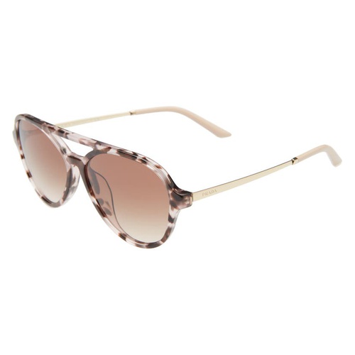 프라다 Prada 57mm Aviator Sunglasses_ORCHID TORTOISE/ BROWN