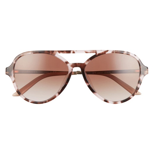 프라다 Prada 57mm Aviator Sunglasses_ORCHID TORTOISE/ BROWN