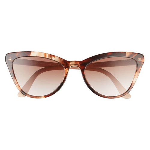 프라다 Prada 56mm Gradient Cat Eye Sunglasses_CARAMEL TORTOISE/ BROWN