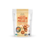 Pressels Plant Based Protein Pretzels [Barbecue], Vegan Protein Snack Crisps, Resealable Bag Pouch, 6 pack of 6oz Baked Pretzel Chips