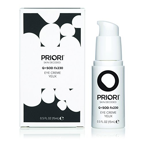  Priori Skincare Eye Creme with CoQ10 Lactic Acid Retinol Caffeine SOD Age Defying Eye Cream Corrective Hydrating Rejuvenating Eye Treatment 0.5 fl oz