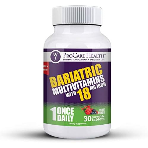  ProCare Health Once Daily Bariatric Multivitamin Chewable 18mg l Fruit Punch 30 Count