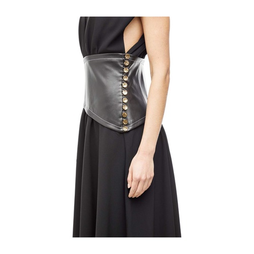  Proenza Schouler Crepe Asymmetrical Dress with Leather Waistband