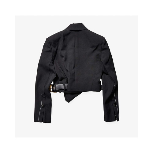  Proenza Schouler Lightweight Cropped Belted Blazer