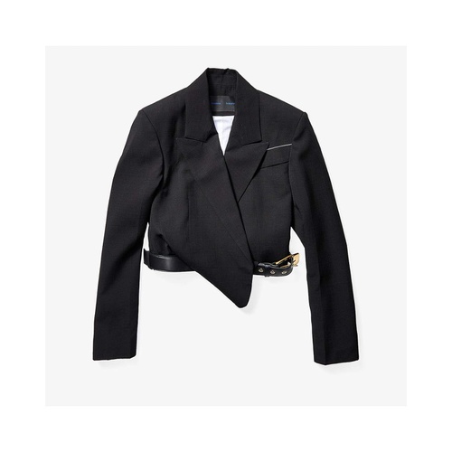  Proenza Schouler Lightweight Cropped Belted Blazer