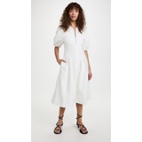 Proenza Schouler White Label Faux Leather Puff Sleeve Dress