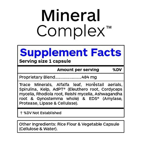  Professional Botanicals Mineral Complex - Bentonite Clay Trace Minerals, Kelp, Spirulina Nutrient Blend - 90 Vegetarian Capsules