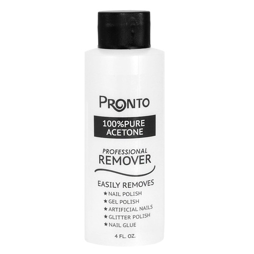  Pronto 100% Pure Acetone - Quick, Professional Nail Polish Remover - For Natural, Gel, Acrylic, Sculptured Nails (4 FL. OZ.)