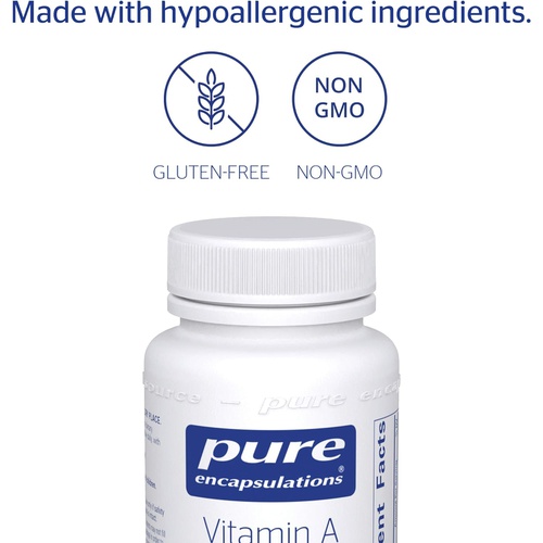  Pure Encapsulations Vitamin A 10,000 IU from Cod Liver Oil Supports Immune and Cellular Health, Vision, Bones, Skin, and Reproductive Function* 120 Softgel Capsules