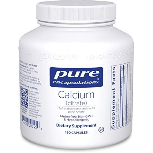  Pure Encapsulations Calcium (Citrate) Supplement for Bones and Teeth, Colon Health, and Cardiovascular Support* 180 Capsules