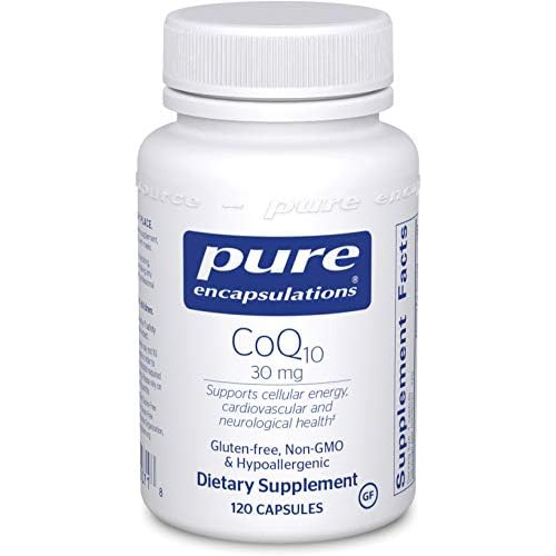  Pure Encapsulations CoQ10 30 mg Coenzyme Q10 Supplement for Energy, Antioxidants, Brain and Cellular Health, Cognition, and Cardiovascular Support* 120 Capsules