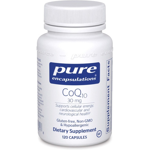  Pure Encapsulations CoQ10 30 mg Coenzyme Q10 Supplement for Energy, Antioxidants, Brain and Cellular Health, Cognition, and Cardiovascular Support* 120 Capsules