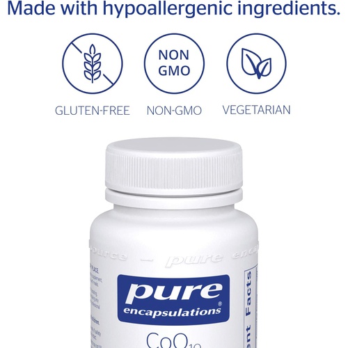  Pure Encapsulations CoQ10 30 mg Coenzyme Q10 Supplement for Energy, Antioxidants, Brain and Cellular Health, Cognition, and Cardiovascular Support* 120 Capsules