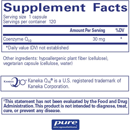  Pure Encapsulations CoQ10 30 mg Coenzyme Q10 Supplement for Energy, Antioxidants, Brain and Cellular Health, Cognition, and Cardiovascular Support* 120 Capsules