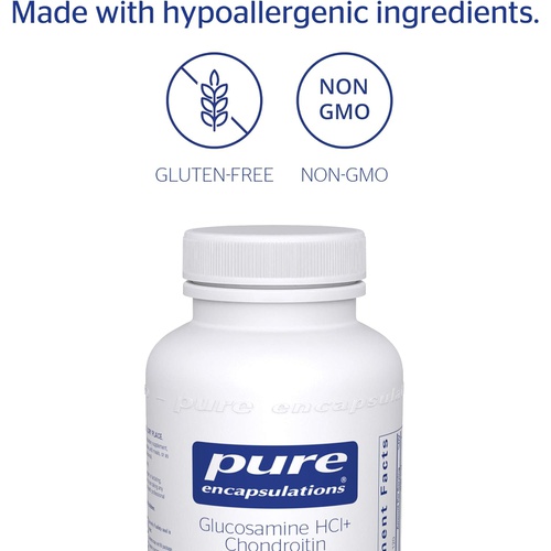  Pure Encapsulations Glucosamine HCl Chondroitin Hypoallergenic DualStrength Support for Healthy Joint Motility and Function 120 Capsules