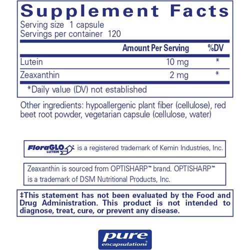  Pure Encapsulations Lutein/Zeaxanthin Supplement to Support Overall Vision Function and The Macula* 120 Capsules