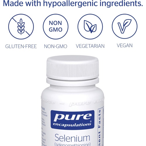  Pure Encapsulations Selenium (Selenomethionine) Antioxidant Supplement for Immune System, Collagen and Thyroid Support* 60 Capsules