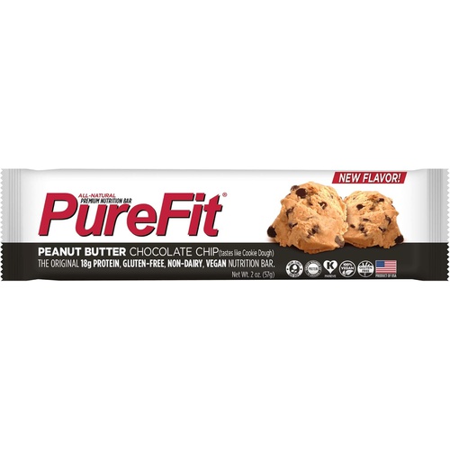  PureFit Premium Nutrition Protein Bars, 15 Count | 18G Protein, Performance Enhancement & Energy Bar - Gluten Free, Dairy Free, Vegan - Peanut Butter Chocolate Chip