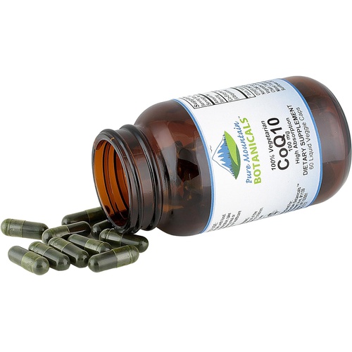  Pure Mountain Botanicals Coq10 100mg Softgels - 60 Vegan Capsules with Ubiqunone Coenzyme Q10