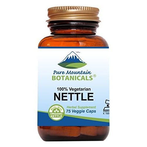  Pure Mountain Botanicals Stinging Nettle Leaf Capsules - Kosher Vegan Caps with 500mg Organic Stinging Nettles Leaf
