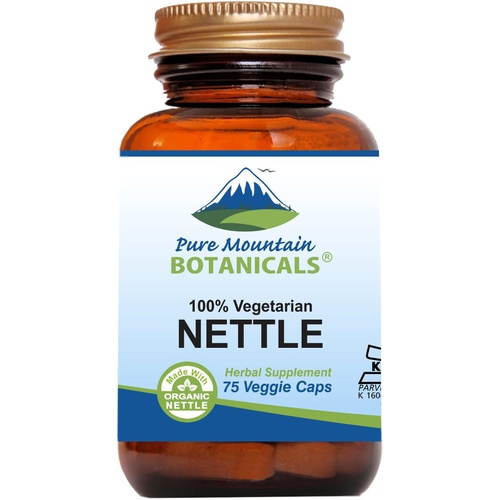  Pure Mountain Botanicals Stinging Nettle Leaf Capsules - Kosher Vegan Caps with 500mg Organic Stinging Nettles Leaf
