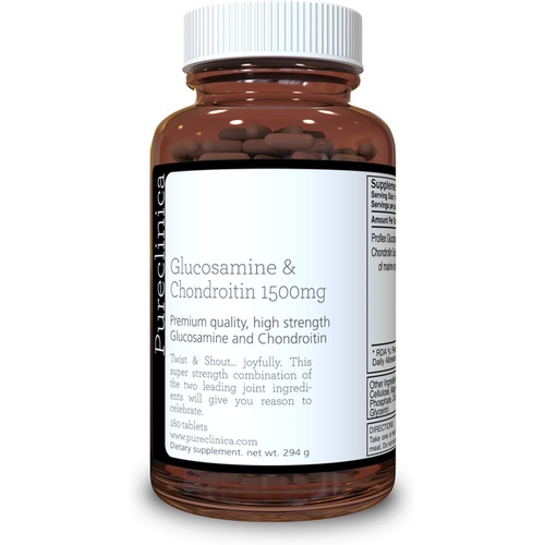  Pureclinica High Strength 1500mg Glucosamine HCL & Chondroitin x 180 Tablets
