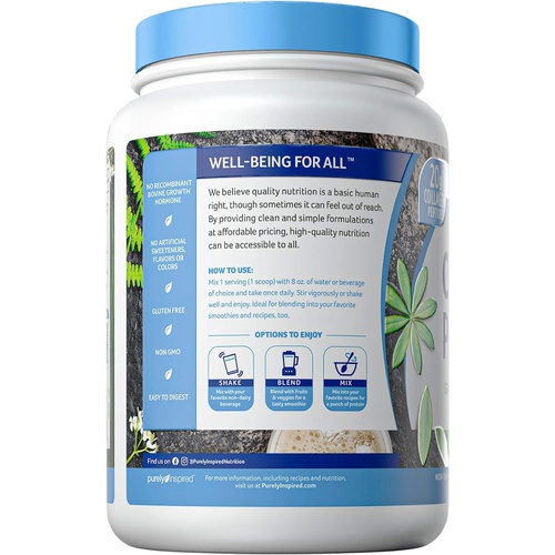  Collagen Powder Purely Inspired Collagen Peptides Supplements for Women & Men Collagen Protein Powder with Biotin Paleo + Keto Certified Unflavored, 1 lb (Packaging May Vary)