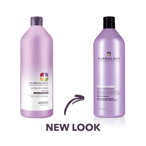  Pureology | Hydrate Sheer Moisturizing Conditioner | For Fine, Color Treated Hair | Lightweight | Sulfate-Free | Silicone-Free | Vegan