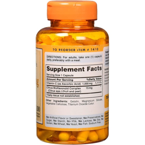  Puritans Pride Vitamin C with Bioflavonoids for Immune System Support & Skin Health Capsules