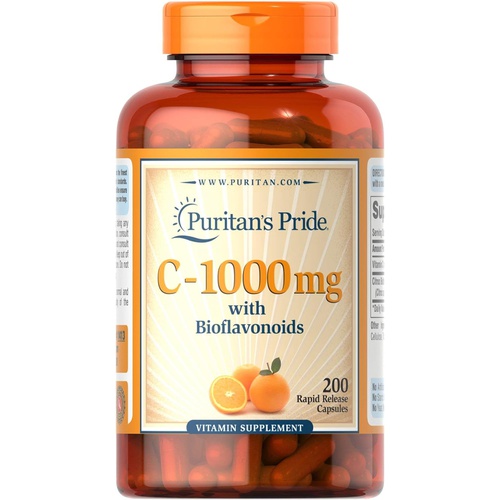  Puritans Pride Vitamin C with Bioflavonoids for Immune System Support & Skin Health Capsules