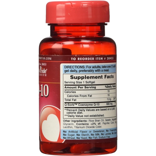  Puritans Pride Q-Sorb CO Q-10 600 mg-30 Softgels