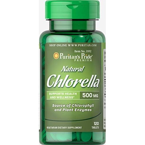  Puritans Pride Natural Chlorella 500 mg-120 Tablets