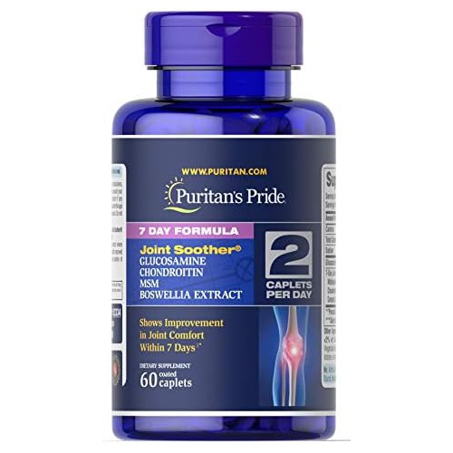  Puritans Pride 7 Day Formula Joint Soother Glucosamine, Chondroitin, MSM & Boswellia-60 Caplets