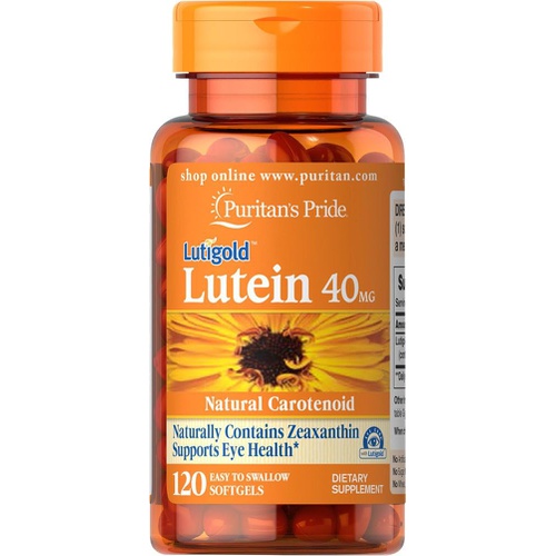  Puritans Pride Lutein 40 Mg With Zeaxanthin Softgels, 120 Count