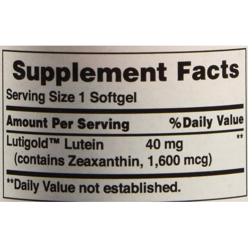  Puritans Pride Lutein 40 Mg With Zeaxanthin Softgels, 120 Count