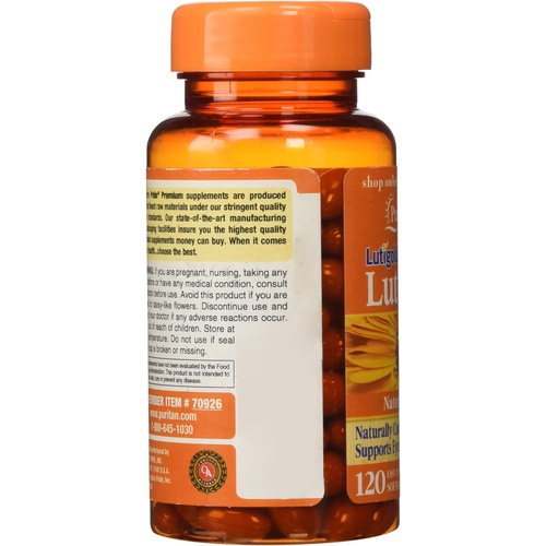  Puritans Pride Lutein 40 Mg With Zeaxanthin Softgels, 120 Count