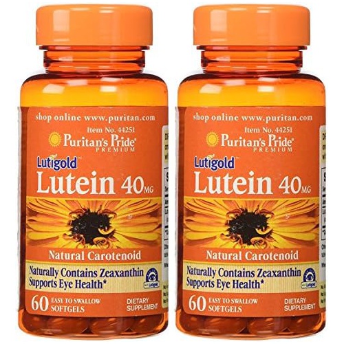  Puritans Pride Lutein 40 mg with Zeaxanthin-60 Softgels 2 Pack